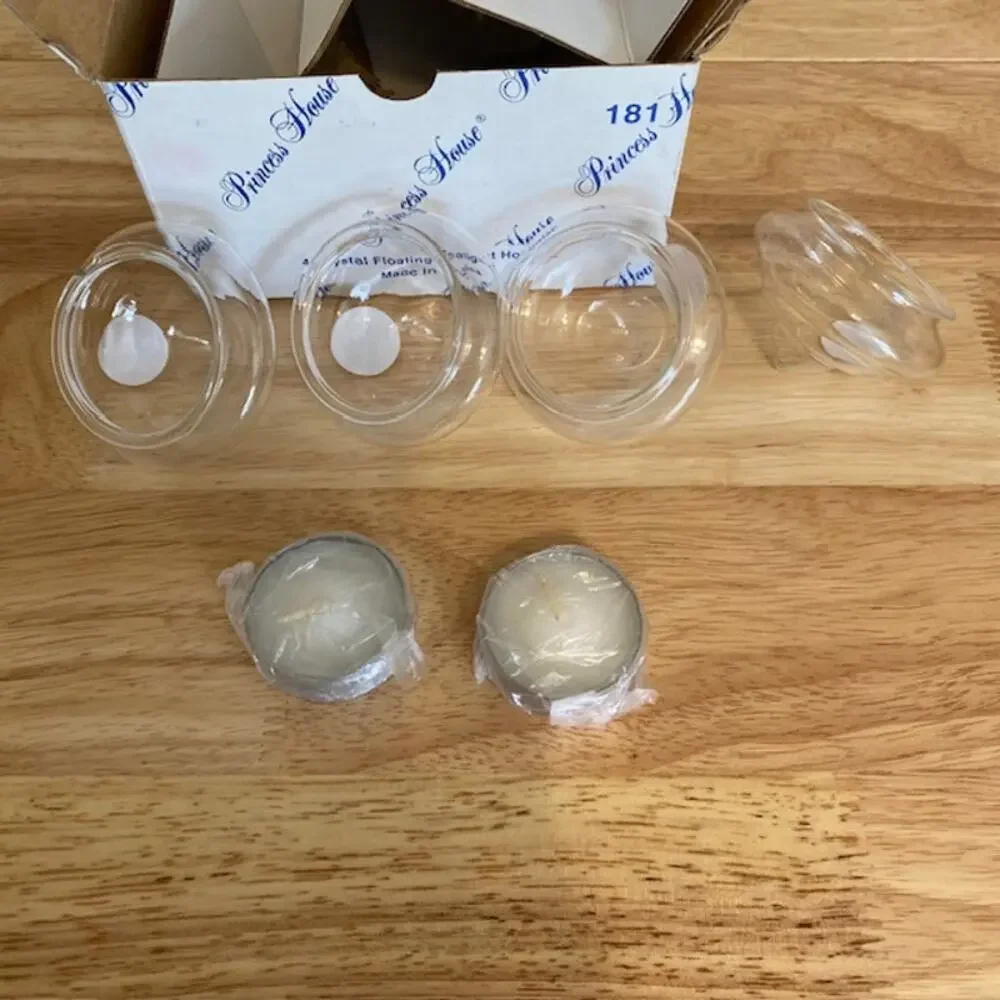 Princess House 4 Crystal Floating Tealight Holders